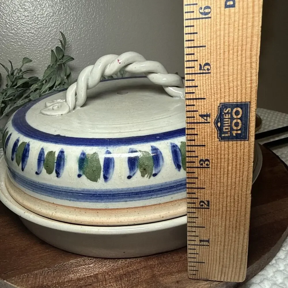 VTG Signed Studio Pottery Stoneware Covered Casserole Dish 9” Handmade Lidded